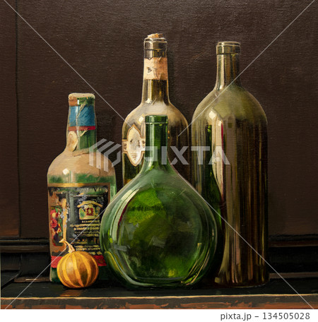 composition of several objects, oil painting, handmade composition of several objects, oil painting, handmade 134505028