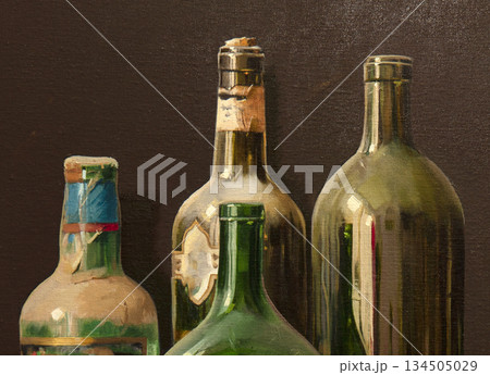 composition of several objects, oil painting, handmade composition of several objects, oil painting, handmade 134505029