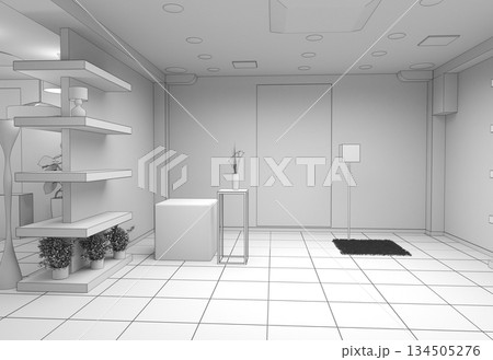 interior, exhibition hall, 3D illustration 134505276