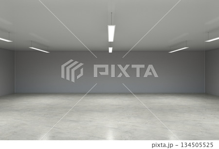 empty pavilion, interior visualization, 3D illustration empty pavilion, interior visualization, 3D illustration 134505525