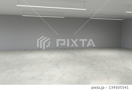 empty pavilion, interior visualization, 3D illustration empty pavilion, interior visualization, 3D illustration 134505541