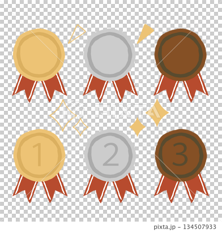 手描きで優しい印象のランキングメダル 134507933