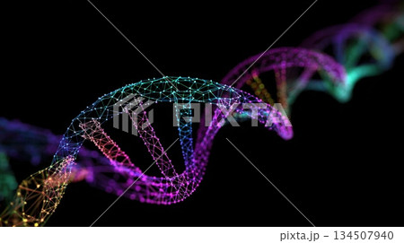 digital visualization of a DNA double helix...のイラスト素材 [134507940] - PIXTA