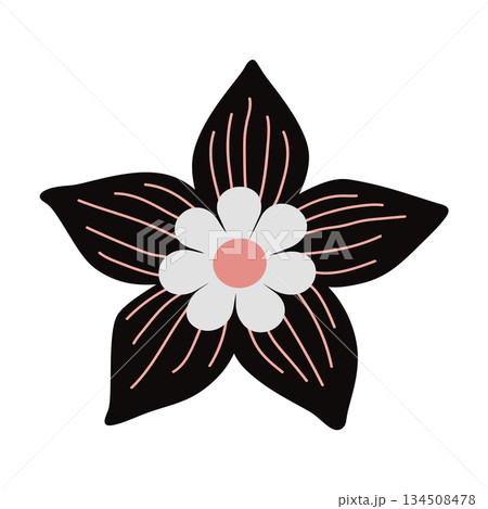 black flower icon 134508478