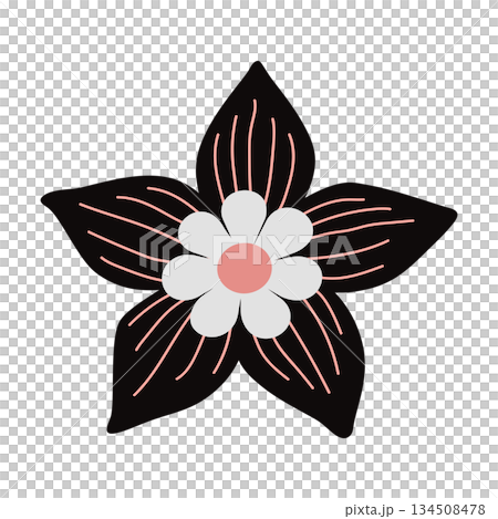 black flower icon 134508478