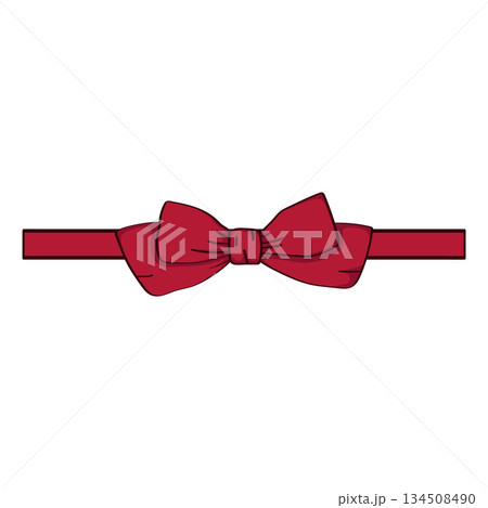Red Satin Bow Isolated 134508490