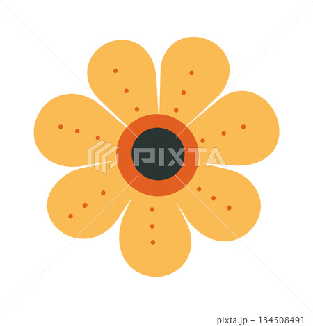 yellow cartoon flower 134508491