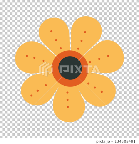 yellow cartoon flower 134508491