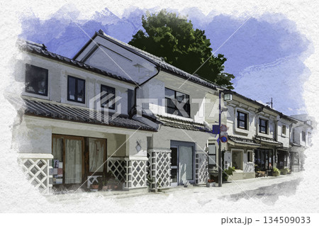 水彩画風 松本 中町通り ぴあの 長野県松本市 水彩画風 松本 中町通り ぴあの 長野県松本市 134509033