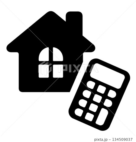 家と電卓のアイコン 134509037