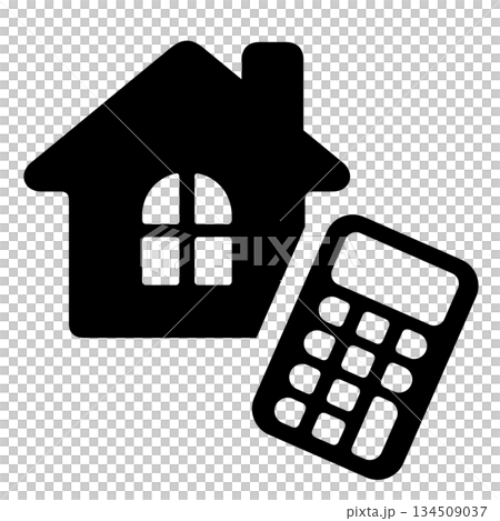 家と電卓のアイコン 134509037