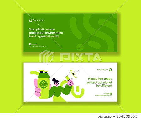 Plastic Waste Reduction Campaign Cartoon Hand Drawn Horizontal Banner Background Illustration Plastic Waste Reduction Campaign Cartoon Hand Drawn Horizontal Banner Background Illustration 134509355