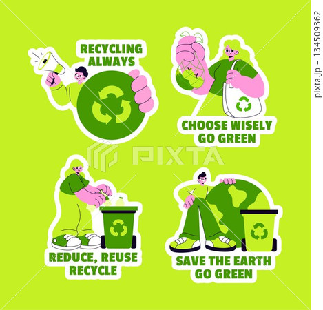 Plastic Waste Reduction Campaign Flat Cartoon Hand Drawn Eco Label Background Illustration Plastic Waste Reduction Campaign Flat Cartoon Hand Drawn Eco Label Background Illustration 134509362