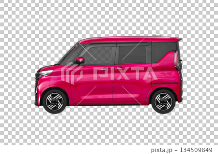 ノーマル車高で14インチ純正ホイールを履いた軽乗用車（縮尺：XLサイズで1px＝約1mm） 134509849
