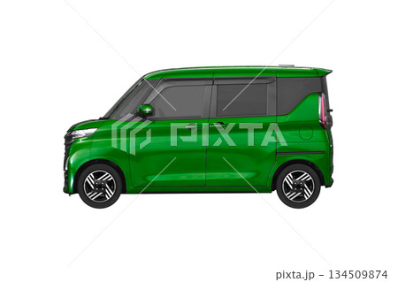 ノーマル車高で14インチ純正ホイールを履いた軽乗用車（縮尺：XLサイズで1px＝約1mm） 134509874