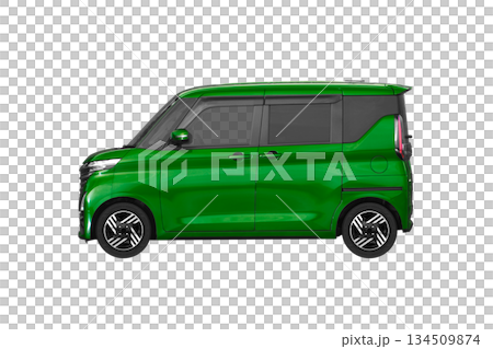 ノーマル車高で14インチ純正ホイールを履いた軽乗用車（縮尺：XLサイズで1px＝約1mm） 134509874