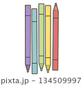カラーペンセットのイラスト（5色） 134509997