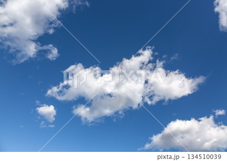 天空の青空に浮く雲の造形【背景素材】 134510039