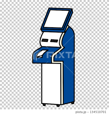 イラスト素材: 空港に設置された自動チェックイン機のシンプルな端末アイコン 134510701