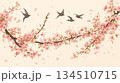 シームレスな桜のベクターイラスト 134510715