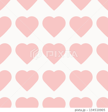 ピンクのハートのシームレスパターン 134510905