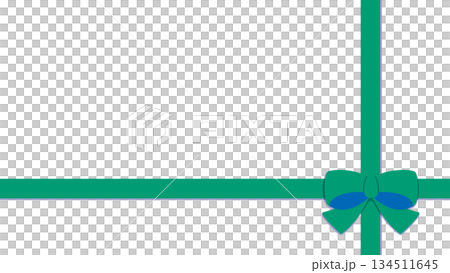 ポップなツートンカラーの包装したリボンフレーム素材緑と青 ポップなツートンカラーの包装したリボンフレーム素材緑と青 134511645