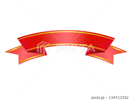 アーチ型の赤いリボンのイラスト フレーム バナー素材 アーチ型の赤いリボンのイラスト フレーム バナー素材 134512582