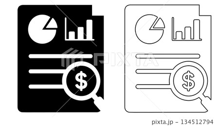 Financial Report Analysis with Magnifying Glass and Charts Financial Report Analysis with Magnifying Glass and Charts 134512794