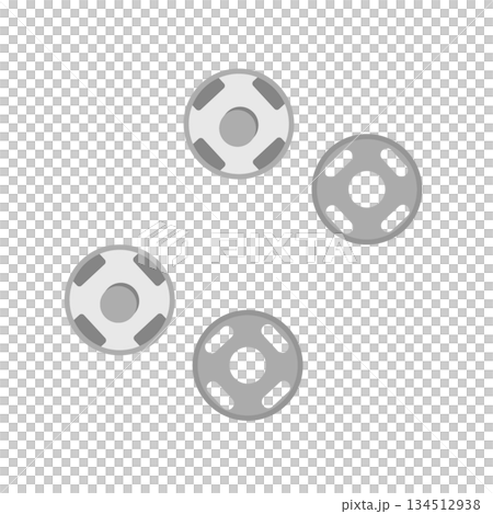 裁縫用スナップボタンのイラスト素材 134512938
