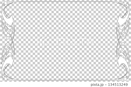 單色手繪裝飾框。白色底，黑色邊框。 134513249