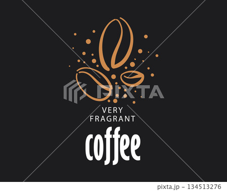 Vector logo of natural coffee beans, hand-drawn 134513276