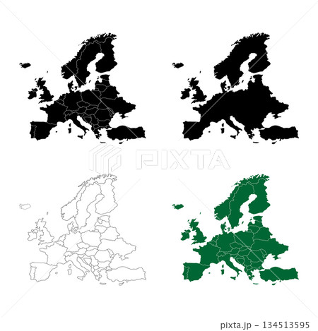 Europe map isolated on white background Europe map isolated on white background 134513595