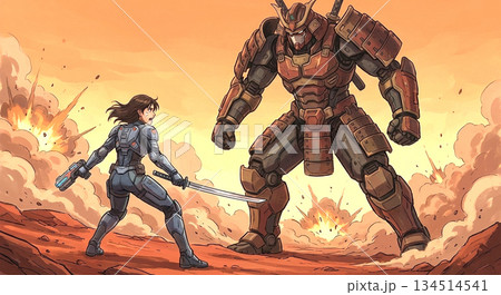 魔人と戦うクノイチ 134514541