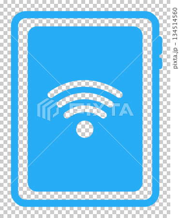 平板電腦透過 Wi-Fi 通訊的扁平化圖標 平板電腦透過 Wi-Fi 通訊的扁平化圖標 134514560