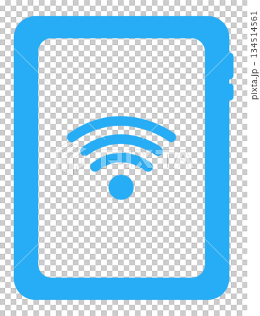 平板電腦透過 Wi-Fi 通訊的扁平化圖標 平板電腦透過 Wi-Fi 通訊的扁平化圖標 134514561