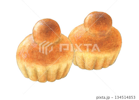 ブリオッシュ　水彩色鉛筆パンイラスト 134514853