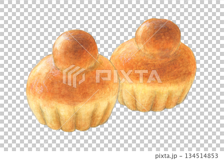 ブリオッシュ　水彩色鉛筆パンイラスト 134514853