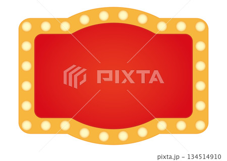 マーキーライトのレトロな看板（赤） 134514910