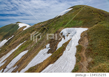 蓬峠への縦走路から見る残雪の谷川連峰・茂倉岳・一ノ倉岳 蓬峠への縦走路から見る残雪の谷川連峰・茂倉岳・一ノ倉岳 134515235