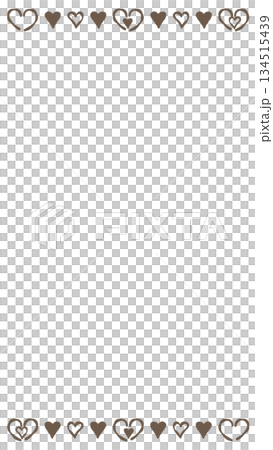 Simple hand-drawn heart frame illustration 134515439