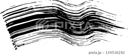 Real Ink Wave Dry Brush Grunge Stroke Illustration. 134516292