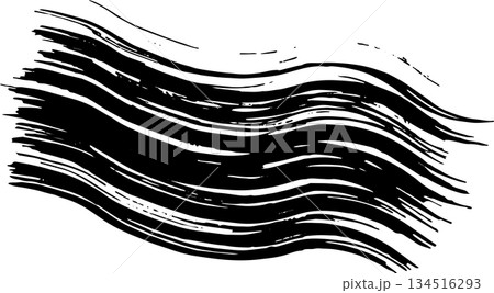 Real Ink Wave Dry Brush Grunge Stroke Illustration. 134516293