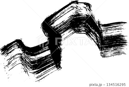 Real Ink Wave Dry Brush Grunge Stroke Illustration. Real Ink Wave Dry Brush Grunge Stroke Illustration. 134516295