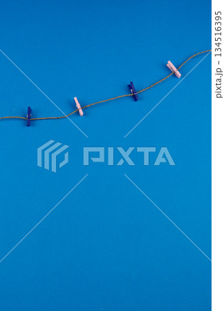 White and blue rope clips. 134516395