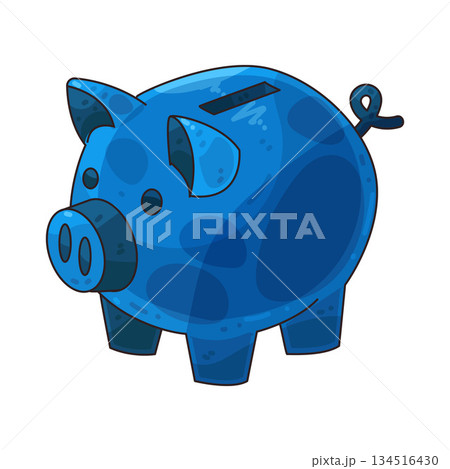 illustration of Blue Piggy Bank illustration of Blue Piggy Bank 134516430
