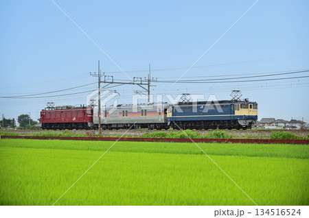 東北本線　東鷲宮ー栗橋　EF65-1115+E26＋カヤ27-501＋EF81-139　黒磯訓練 134516524