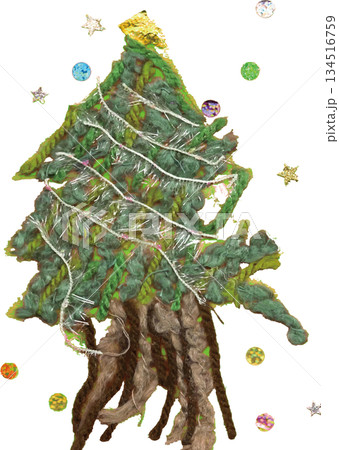 毛糸で作ったクリスマスツリー 毛糸で作ったクリスマスツリー 134516759