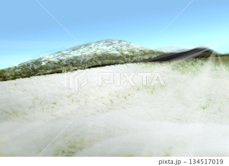 草原の雪景色 134517019