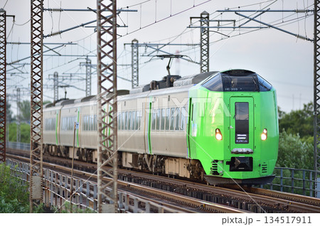 函館本線 豊幌-江別 JR北海道 789系0番台 HE-203編成(札幌) ライラック 函館本線 豊幌-江別 JR北海道 789系0番台 HE-203編成(札幌) ライラック 134517911