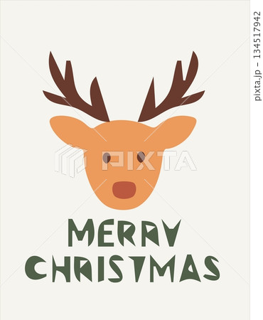 deer design over white background vector illustration 134517942